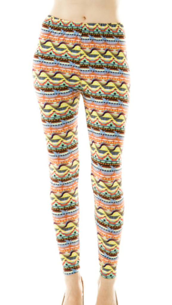 Colorful Wave printed leggings