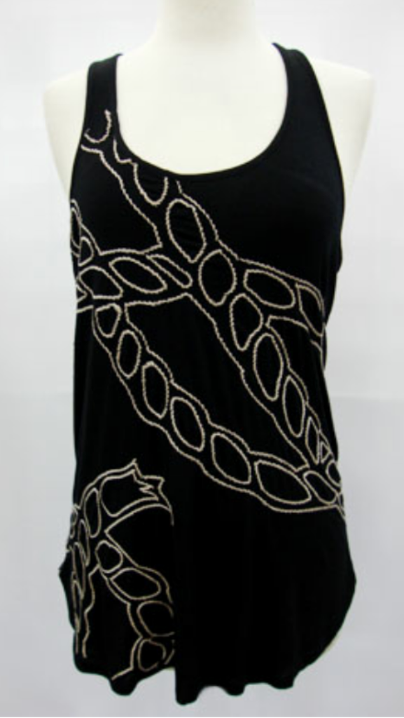Embroidered Razerback Black/Tan Top