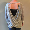 Grey Printed Top Open Back