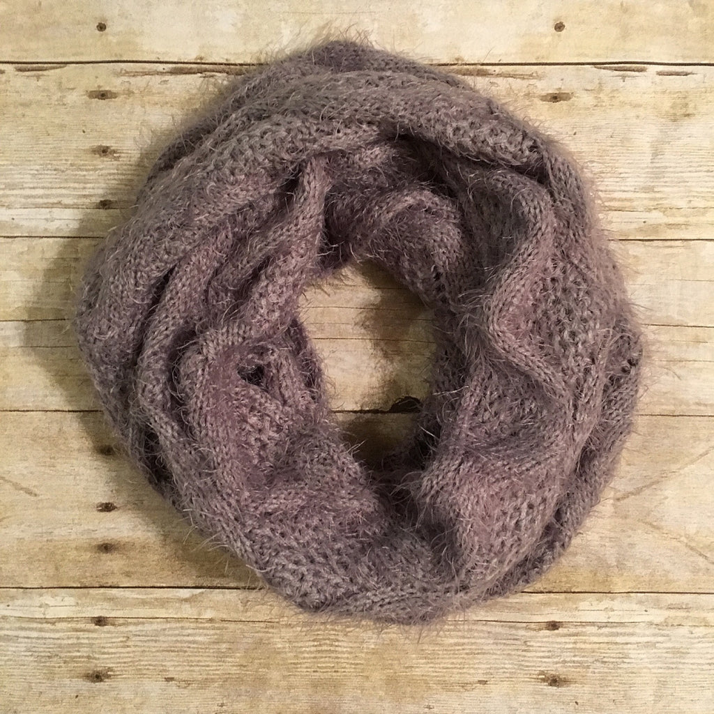 Grey Cable Infinity Scarf