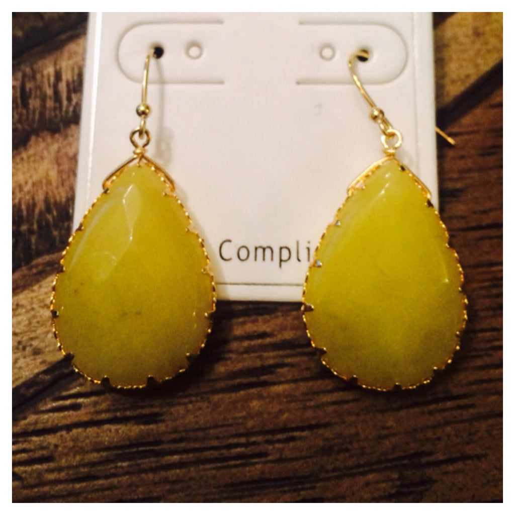 Yellow/Gold Drop Earrings