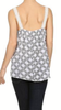 Lace Neck Printed Tank Top WHT/BLK