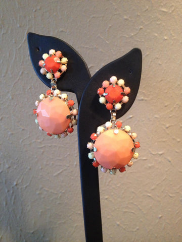 Peach & Coral Drop Earrings