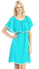 Turquoise Cream Trim Dress