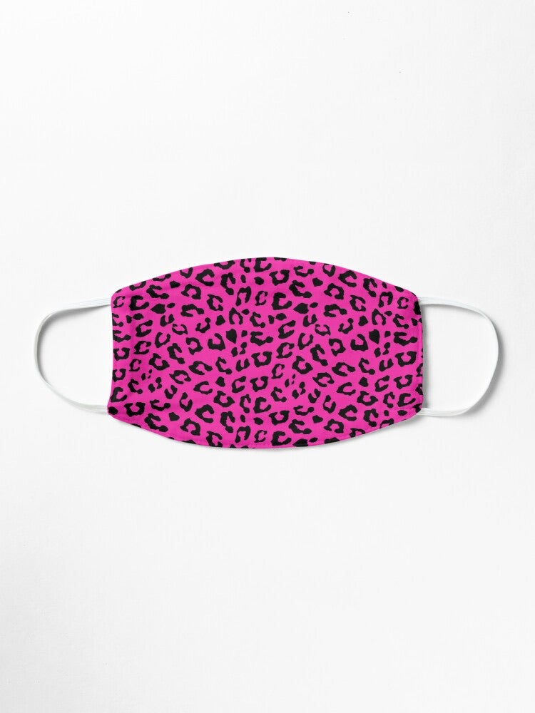 Hot Pink Leopard Face Mask