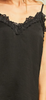 Black Satin Camisole Top w/lace trim detail