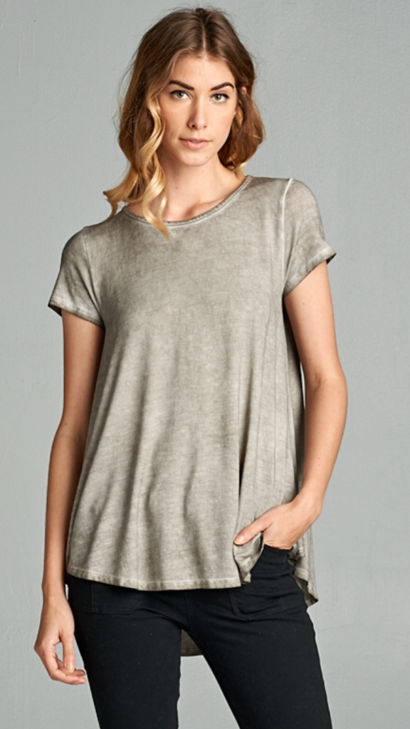 Mineral Washed Grey Top