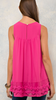 Hot Pink Solid scoop neck top featuring crochet detail at bust and hem