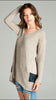 Taupe Top Back Pleated w/Black Lace Detail
