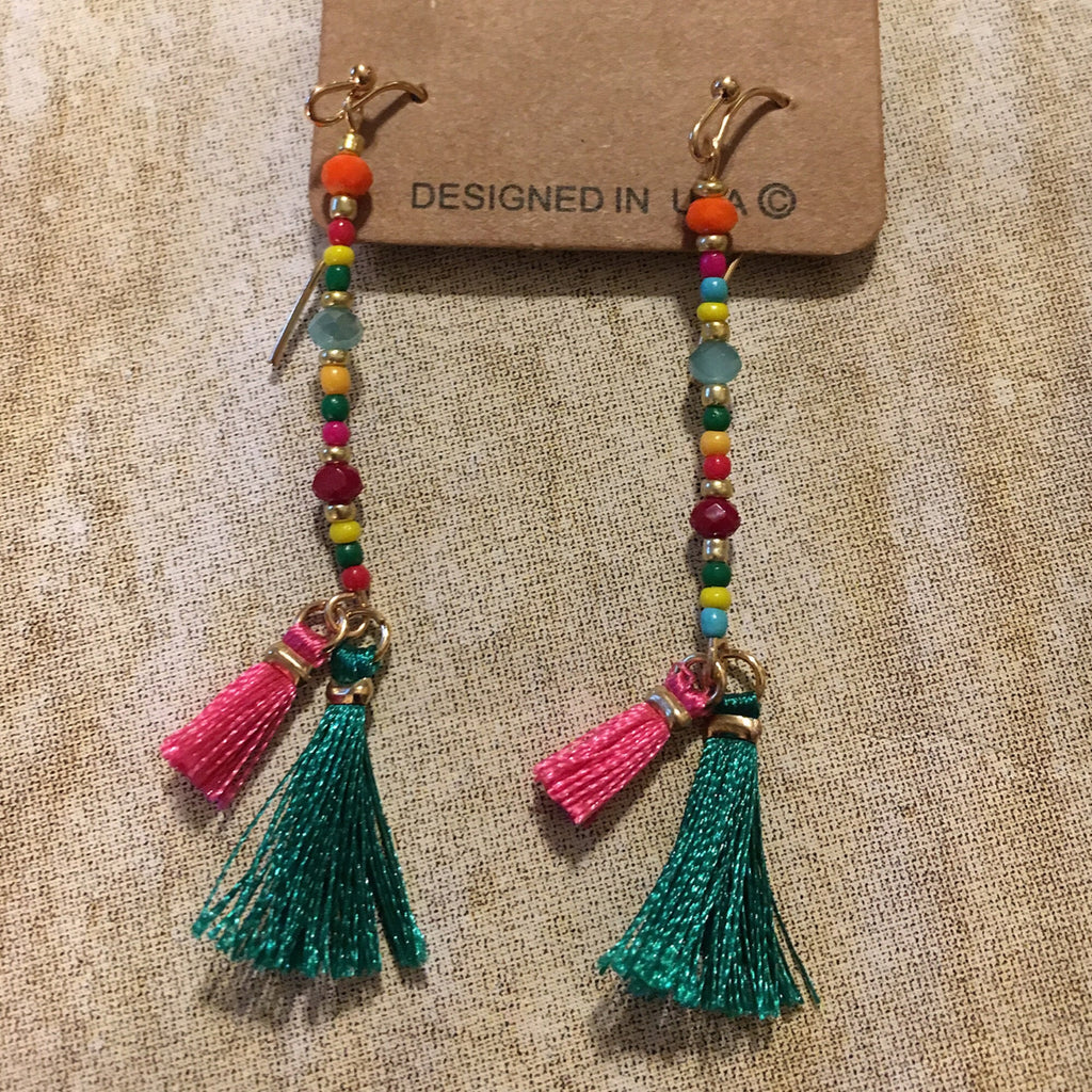 Multi Color Tassel Earrings