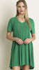 V-neck Tee Dress Emerald