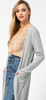 Solid open-knit duster cardigan Grey