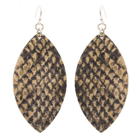 Snake Print leathered lightweight earrings