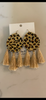 Leopard w/Light Taupe Tassel Earrings