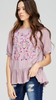 Mauve Embroidery Top